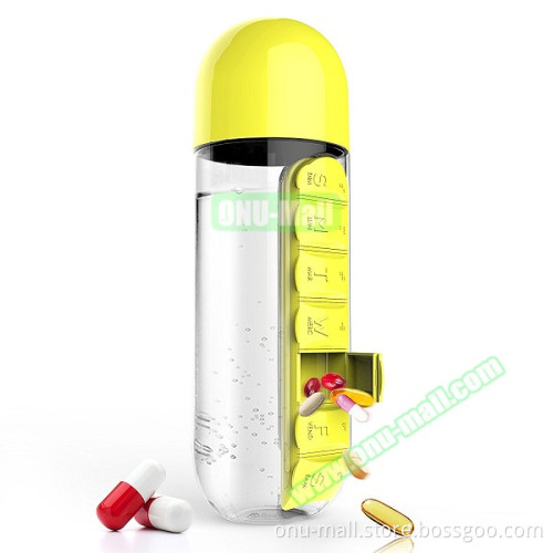 Chinese Supplier Plastic Water Bottle BPA Free with Pill Organizer